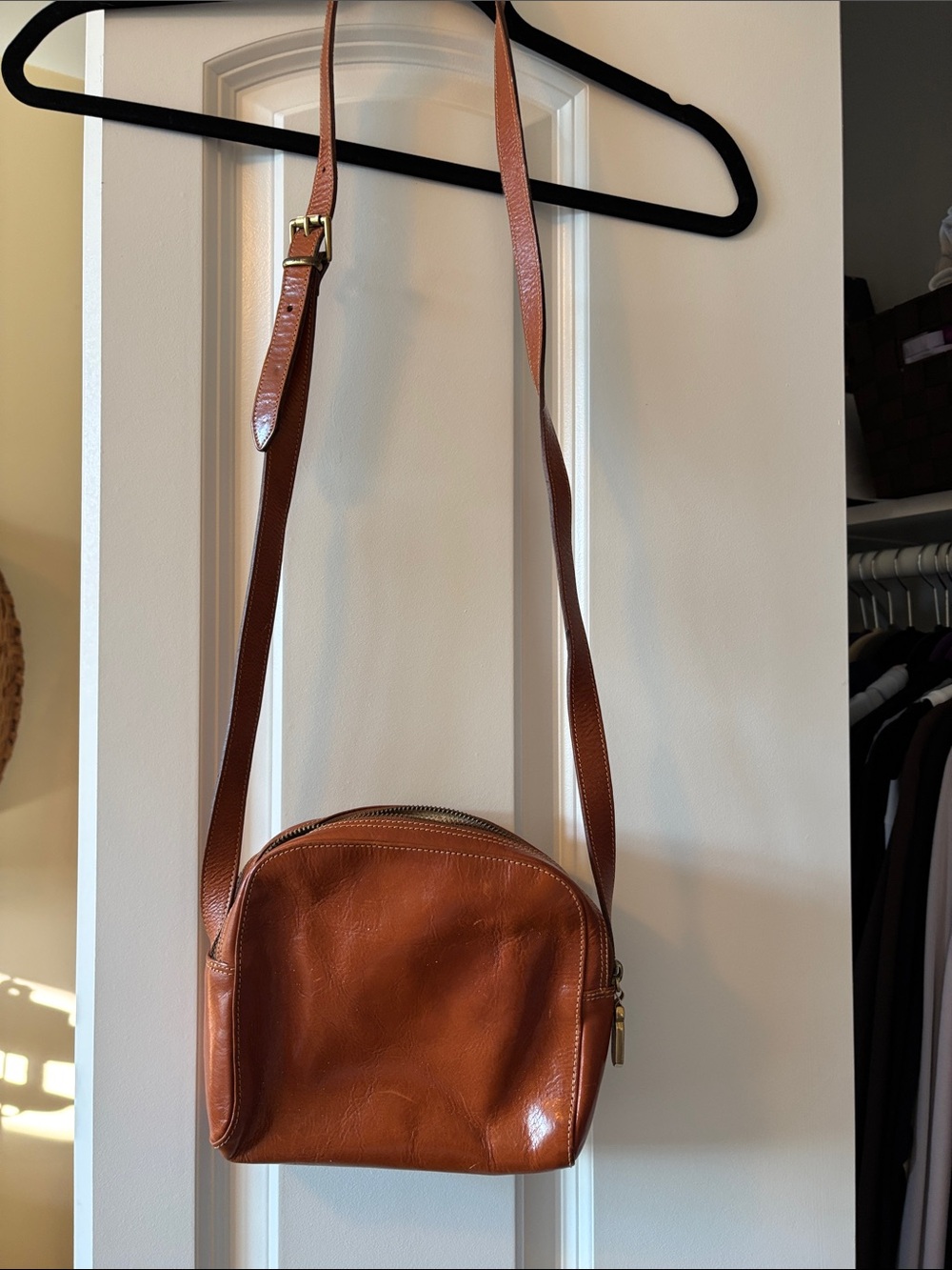 Furla Tan Leather Crossbody, bought in Florence, Italy. Dustbag included.